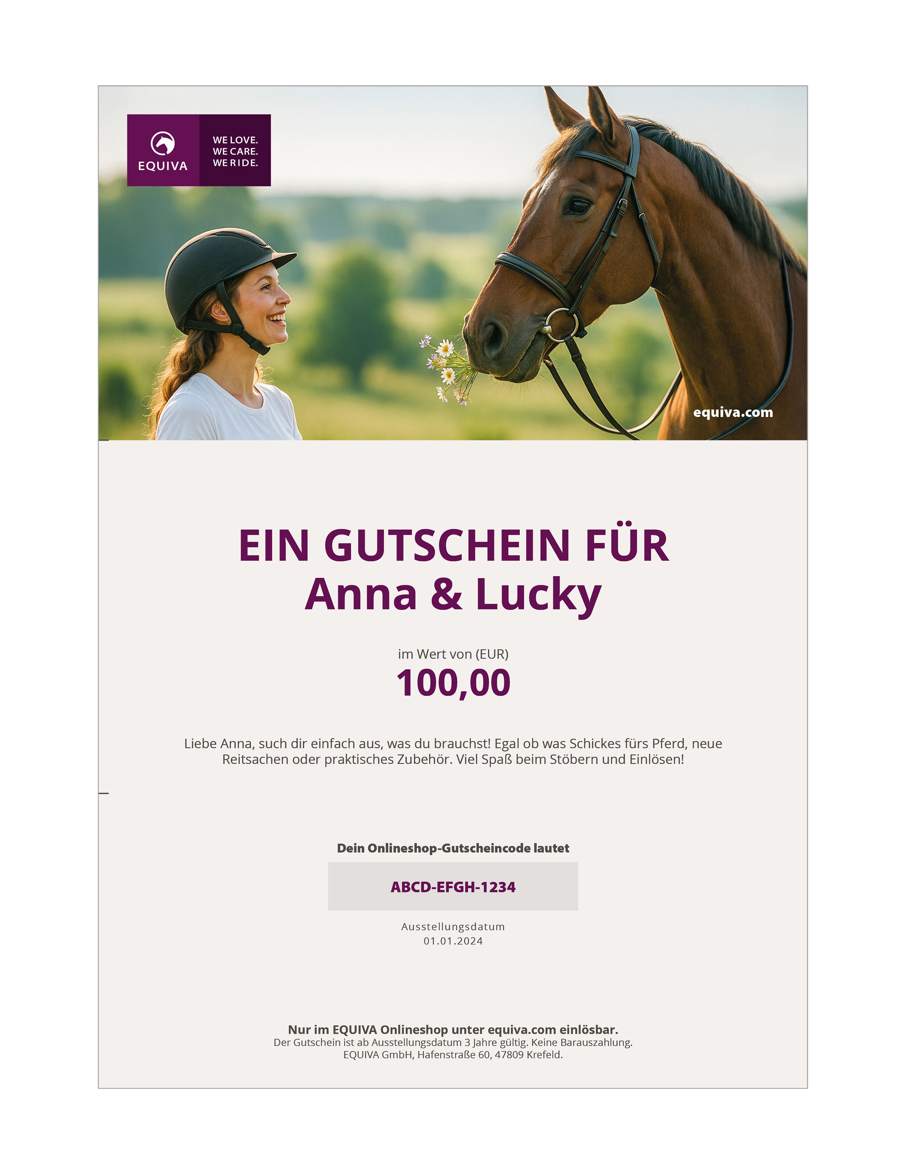 Onlineshop Geschenkgutschein